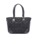 Chanel Tote Bag Paris New York Line Black Nylon Leather