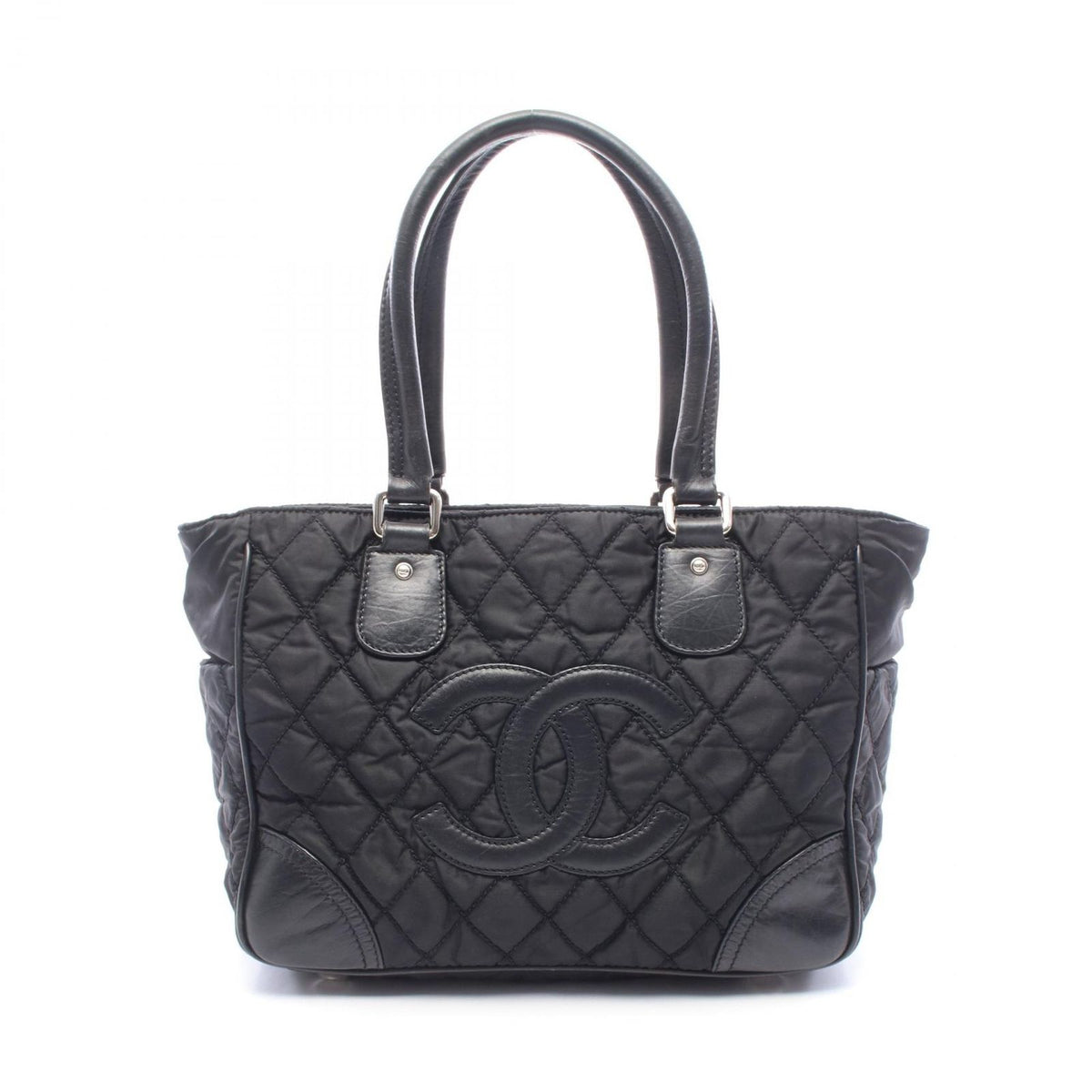 Chanel Tote Bag Paris New York Line Black Nylon Leather