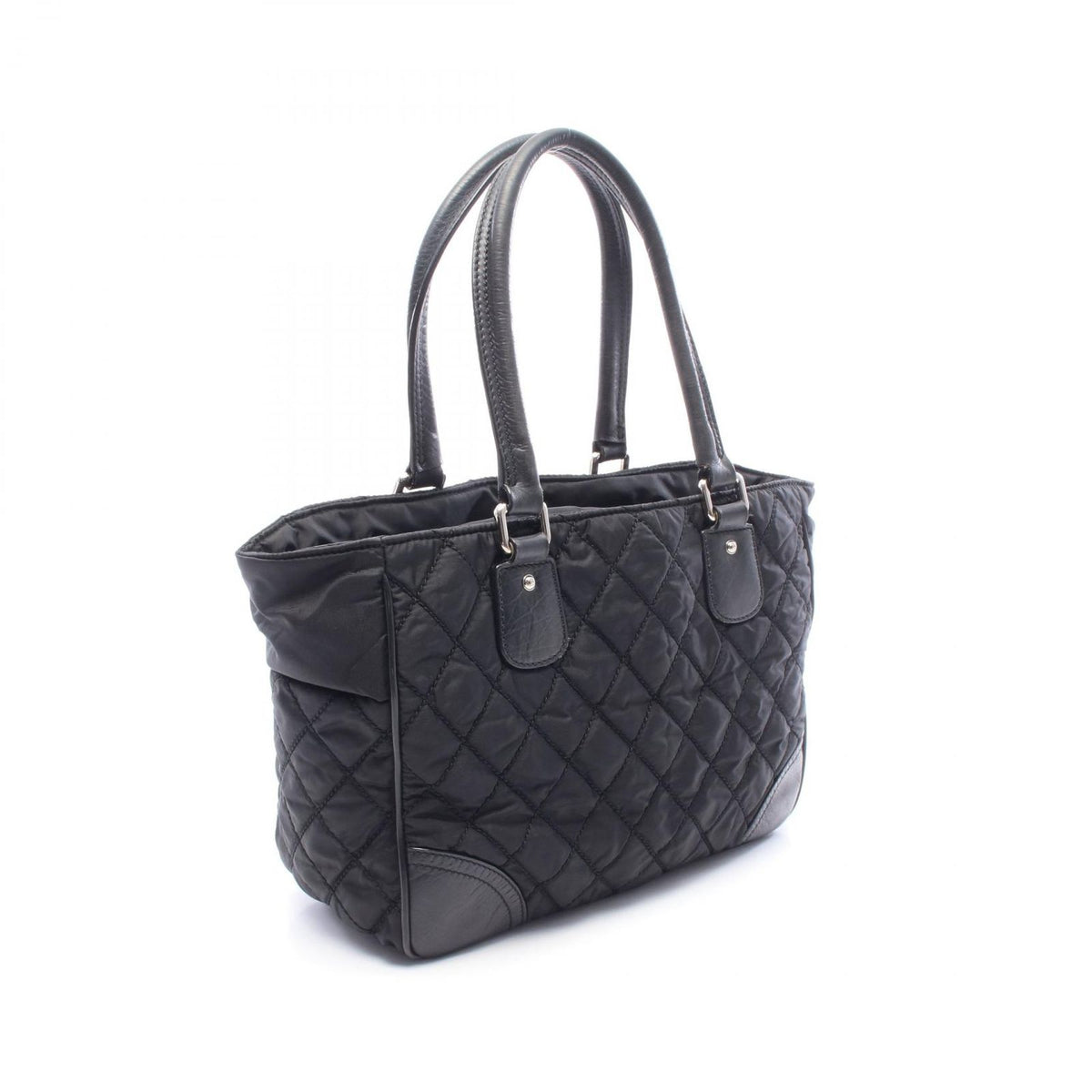 Chanel Tote Bag Paris New York Line Black Nylon Leather — view 2
