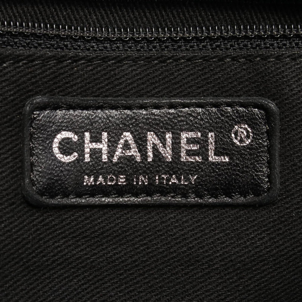 Chanel Tote Bag Paris New York Line Black Nylon Leather — view 4