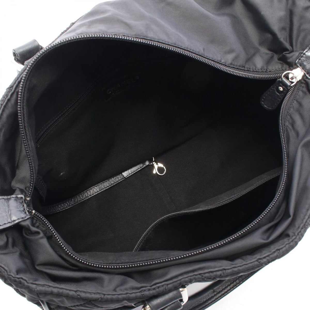 Chanel Tote Bag Paris New York Line Black Nylon Leather — view 3
