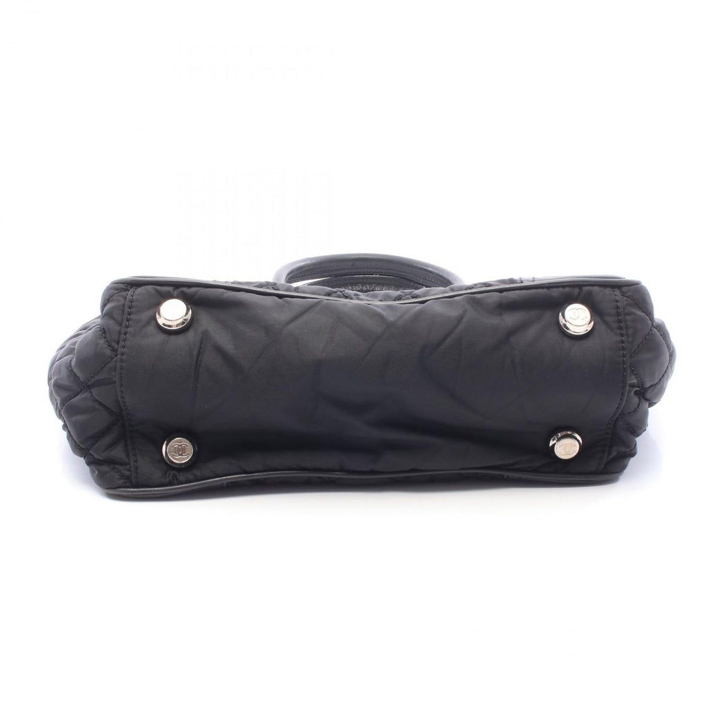 Chanel Tote Bag Paris New York Line Black Nylon Leather — view 7