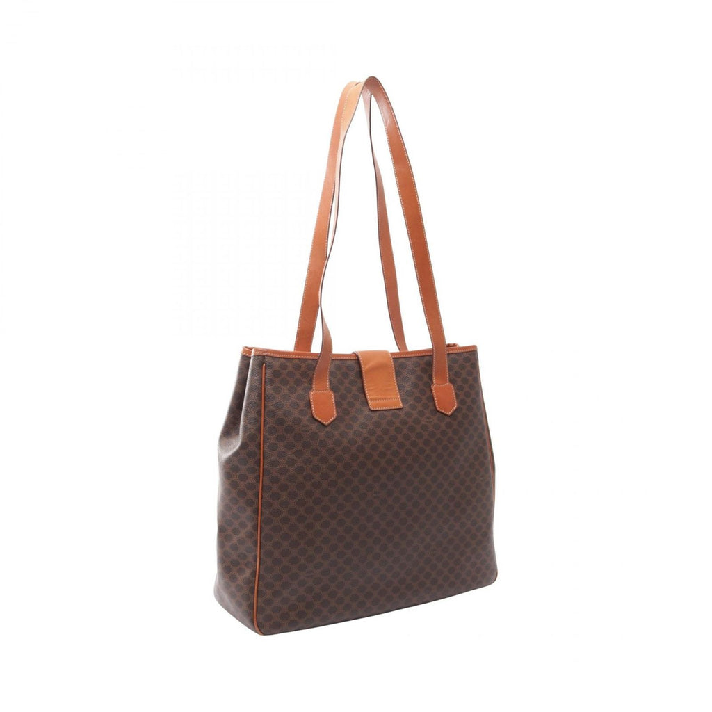Celine Tote Bag Macadam Dark Brown Camel Leather — view 2