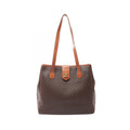 Celine Tote Bag Macadam Dark Brown Camel Leather
