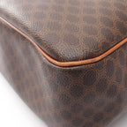 Celine Tote Bag Macadam Dark Brown Camel Leather — view 5