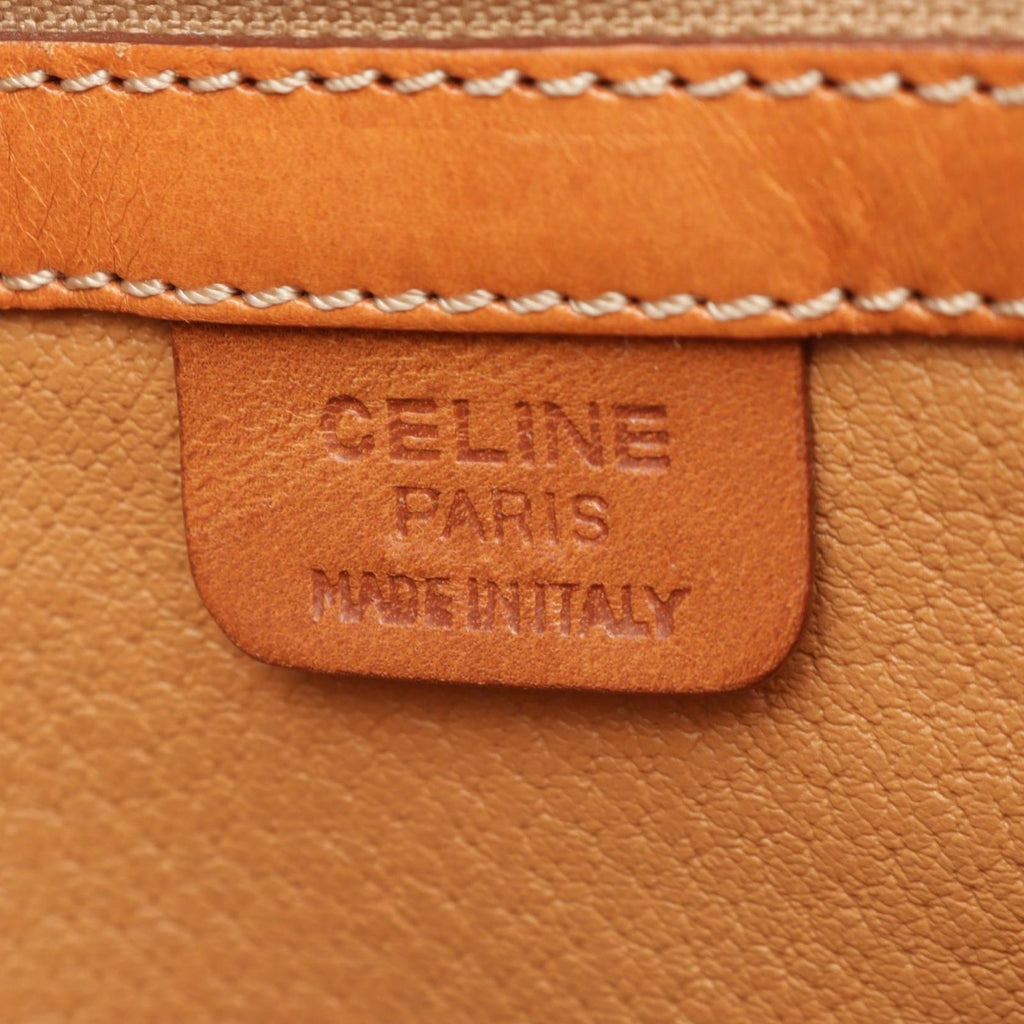 Celine Tote Bag Macadam Dark Brown Camel Leather — view 4