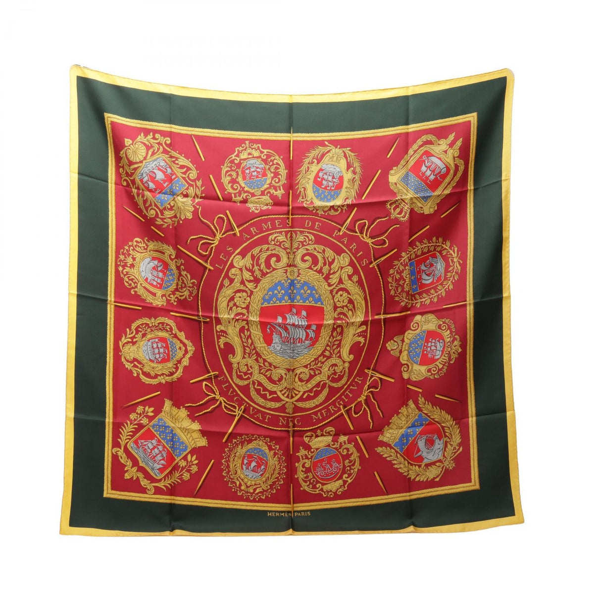 Hermes Scarf Carre 90 les Armes de Paris Silk