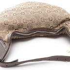 Gucci Shoulder Bag Horsebit Beige Brown Canvas Leather — view 6