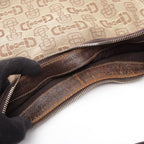 Gucci Shoulder Bag Horsebit Beige Brown Canvas Leather — view 8