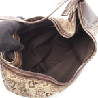 Gucci Shoulder Bag Horsebit Beige Brown Canvas Leather — view 3