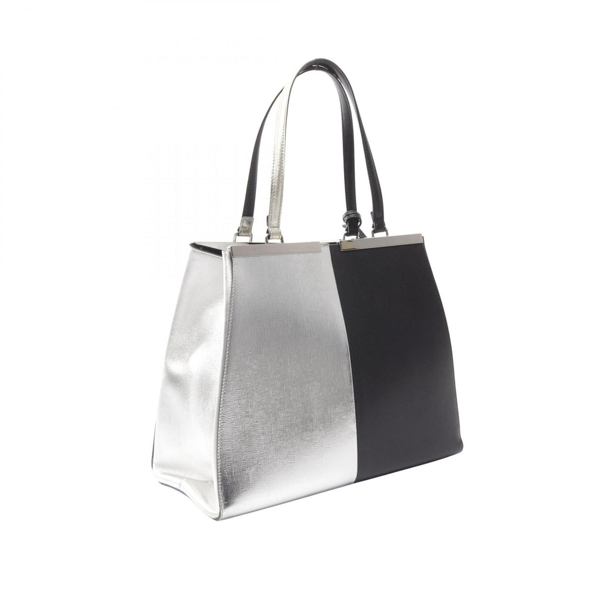 Fendi Tote Bag Black Silver Leather — view 2