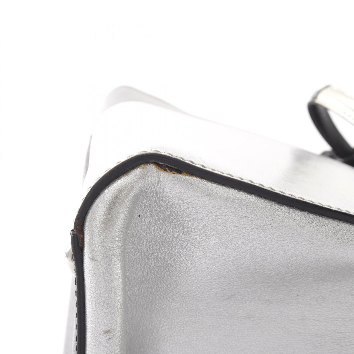 Fendi Tote Bag Black Silver Leather — view 8