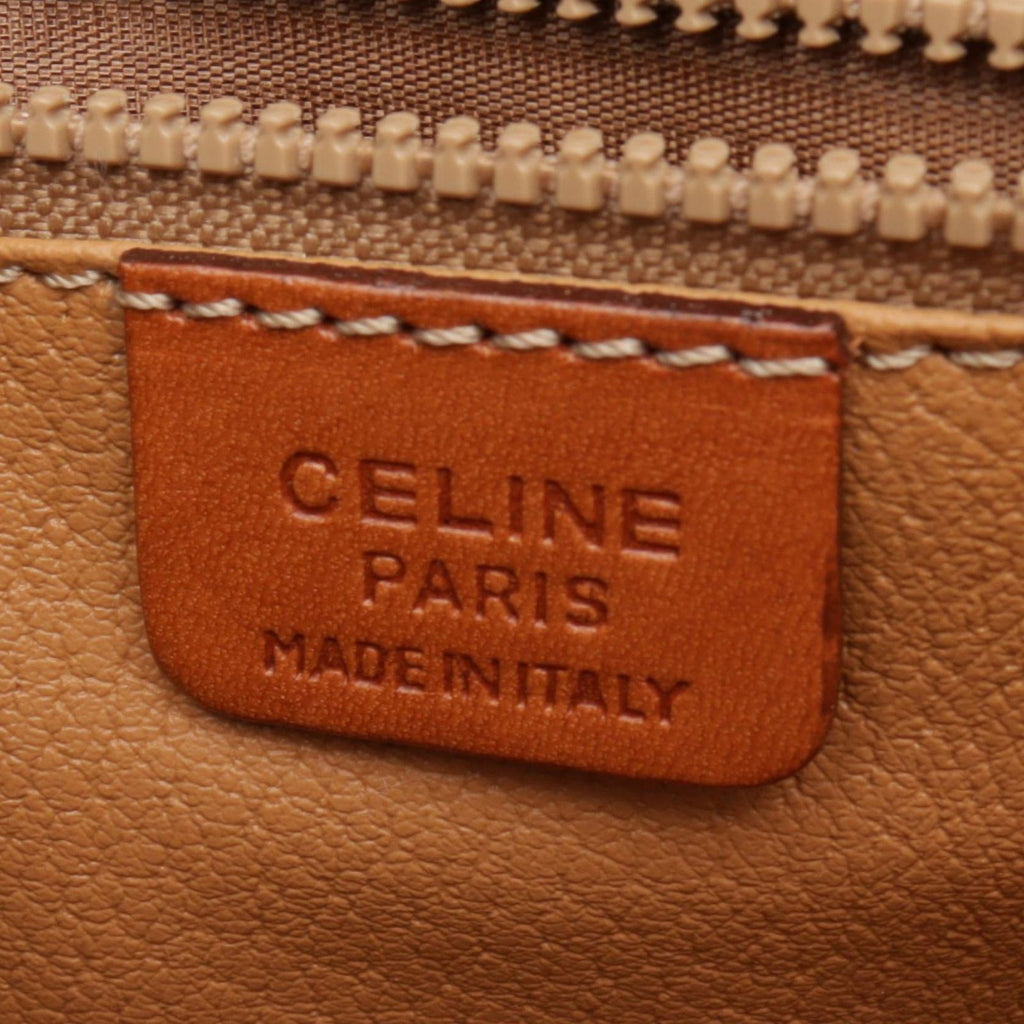 Celine Shoulder Bag Macadam Dark Brown Camel Leather Gancini — view 4