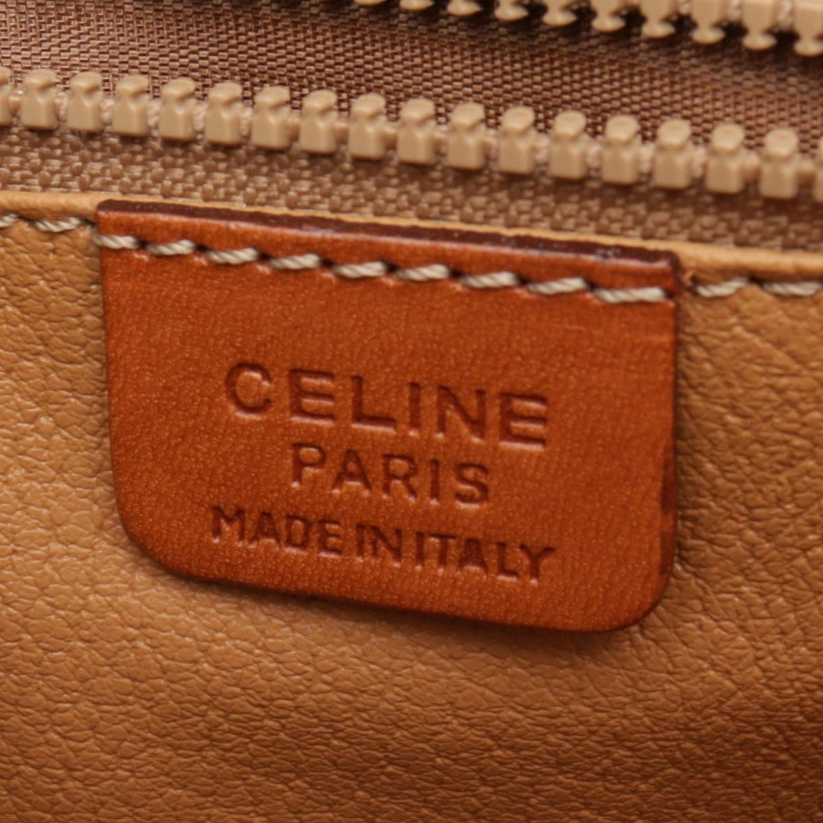 Celine Shoulder Bag Macadam Dark Brown Camel Leather Gancini — view 4