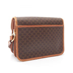 Celine Shoulder Bag Macadam Dark Brown Camel Leather Gancini — view 2