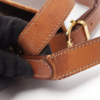 Celine Shoulder Bag Macadam Dark Brown Camel Leather Gancini — view 6