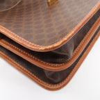 Celine Shoulder Bag Macadam Dark Brown Camel Leather Gancini — view 7