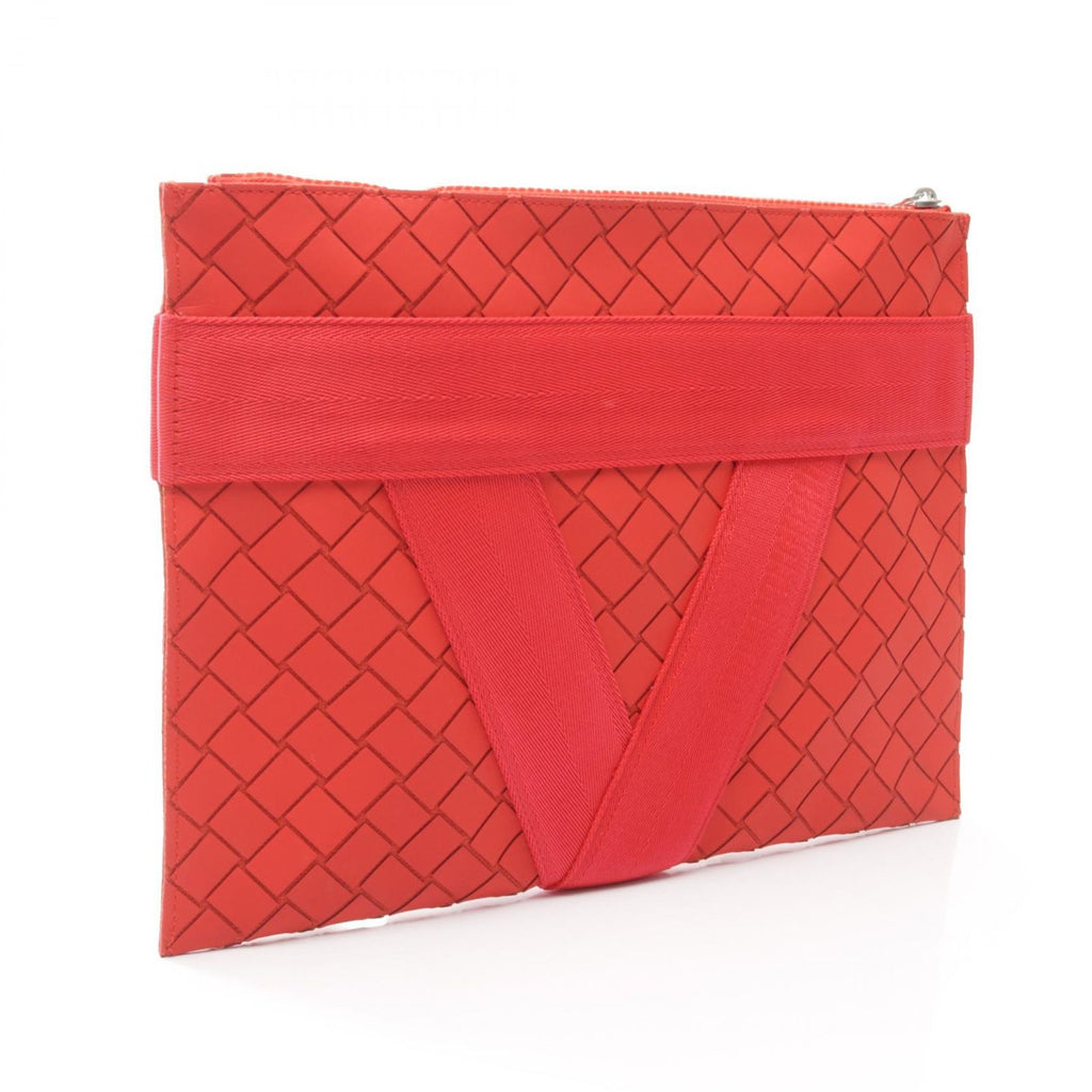 Bottega Veneta Clutch Document Case Red Rubber — view 2
