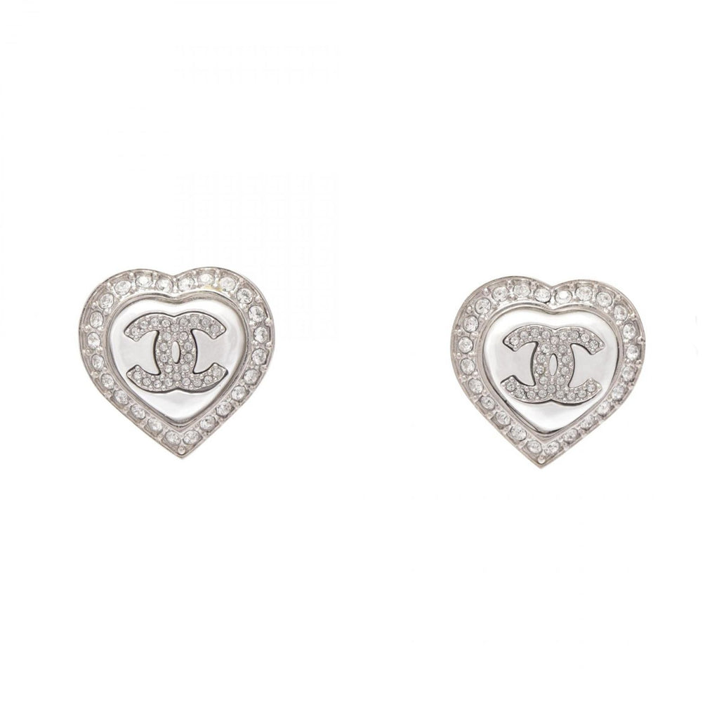 Chanel Earrings Heart CC Logo