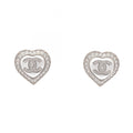 Chanel Earrings Heart CC Logo