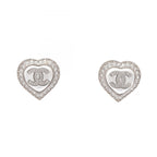 Chanel Earrings Heart CC Logo