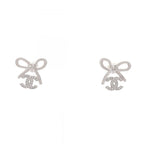 Chanel Earrings CC Logo Ribbon