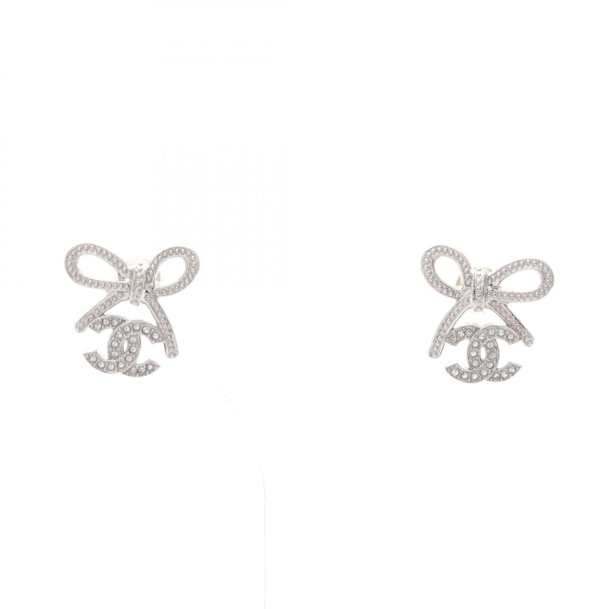 Chanel Earrings CC Logo Ribbon
