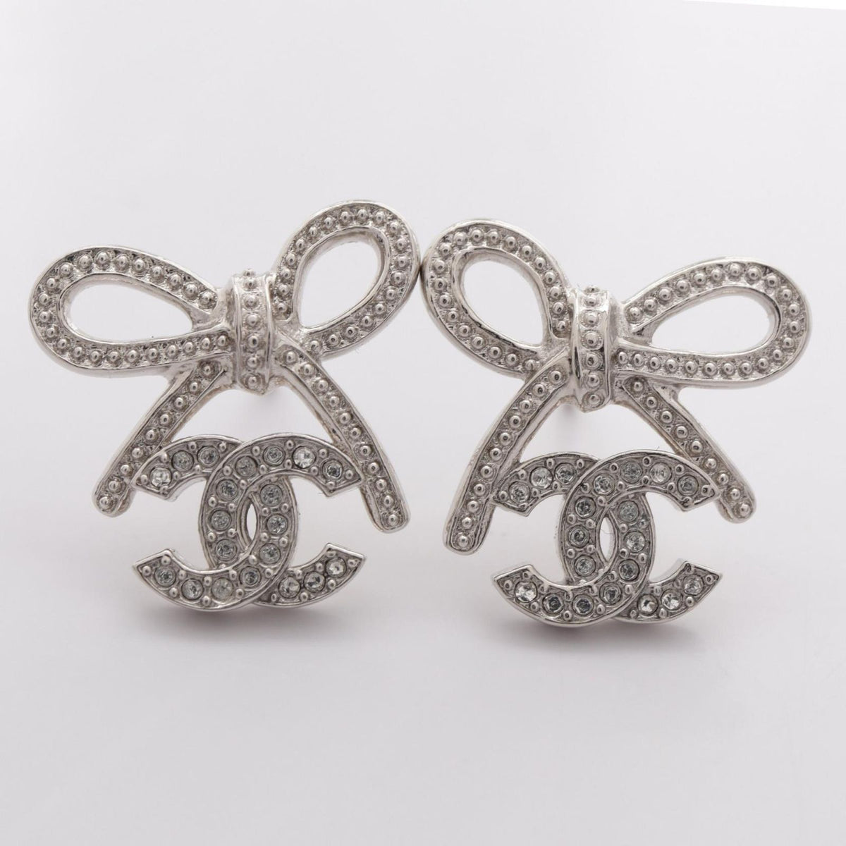 Chanel Earrings CC Logo Ribbon — view 7