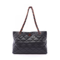 Chanel Tote Bag Quilted Black Brown Caviar Leather Chain