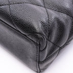 Chanel Tote Bag Quilted Black Brown Caviar Leather Chain — view 8