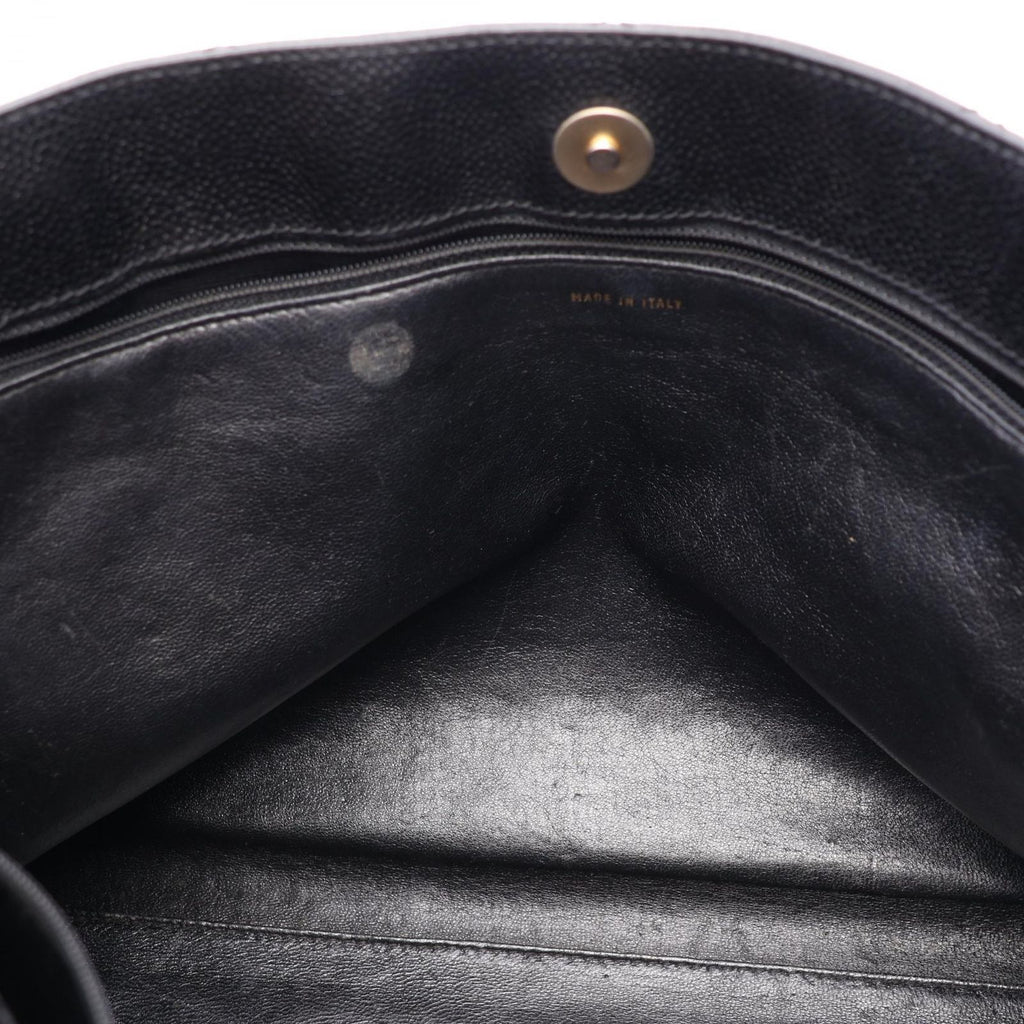 Chanel Tote Bag Quilted Black Brown Caviar Leather Chain — view 6
