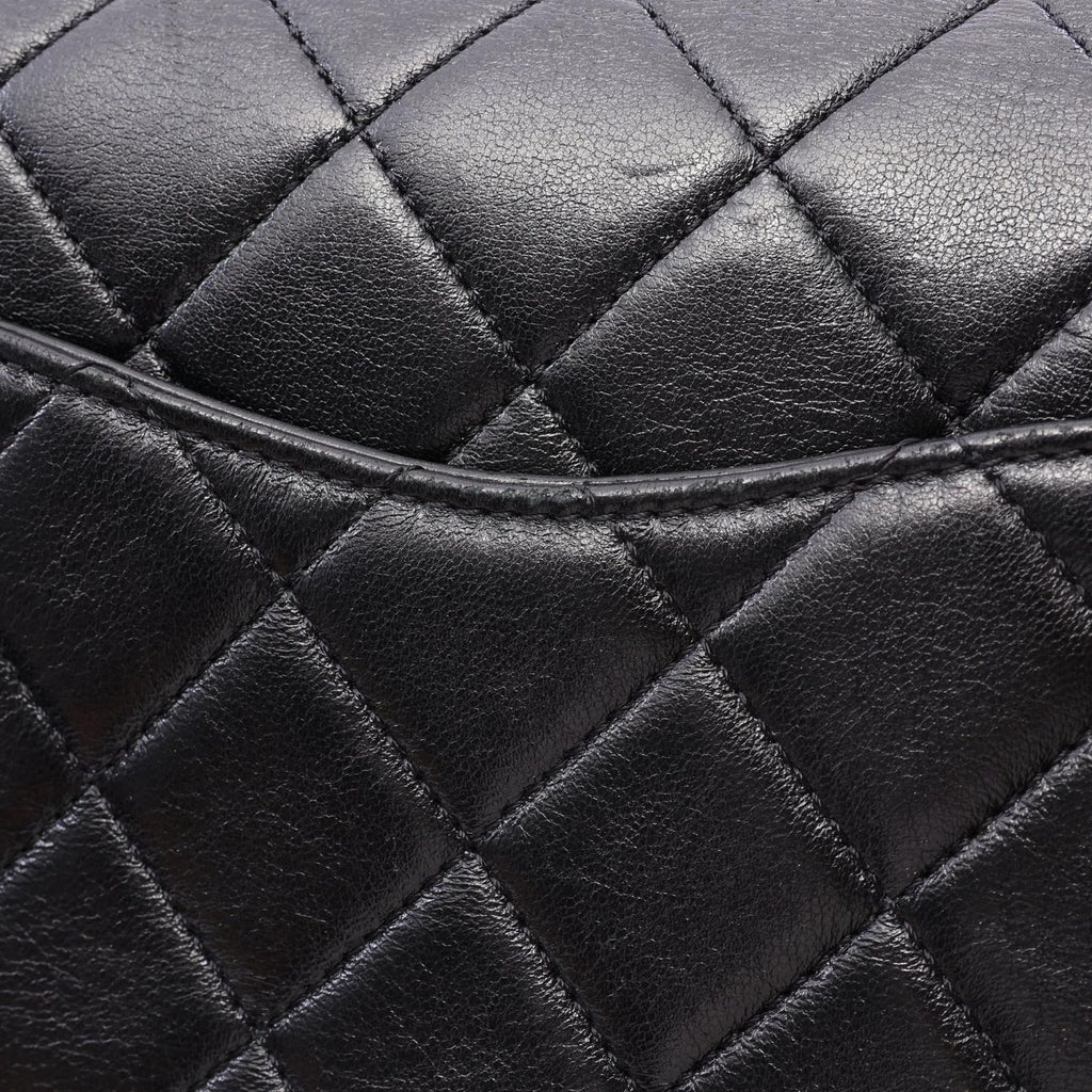 Chanel Shoulder Bag Quilted Flap Black Lambskin Chain — view 8