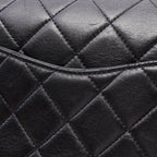 Chanel Shoulder Bag Quilted Flap Black Lambskin Chain — view 8