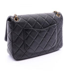 Chanel Shoulder Bag Quilted Flap Black Lambskin Chain — view 2