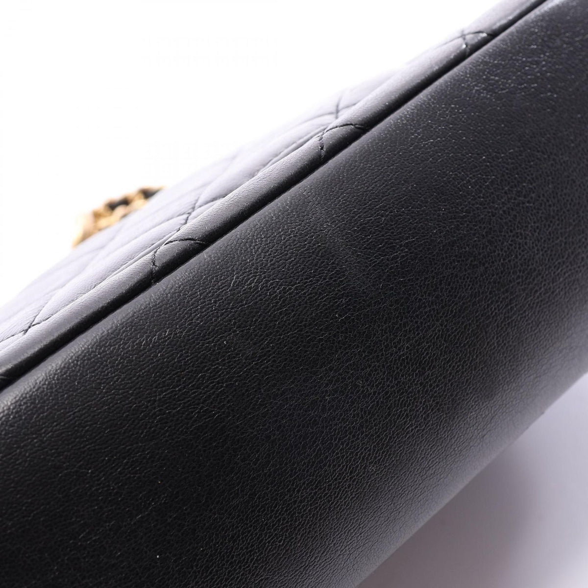 Chanel Shoulder Bag Quilted Flap Black Lambskin Chain — view 7