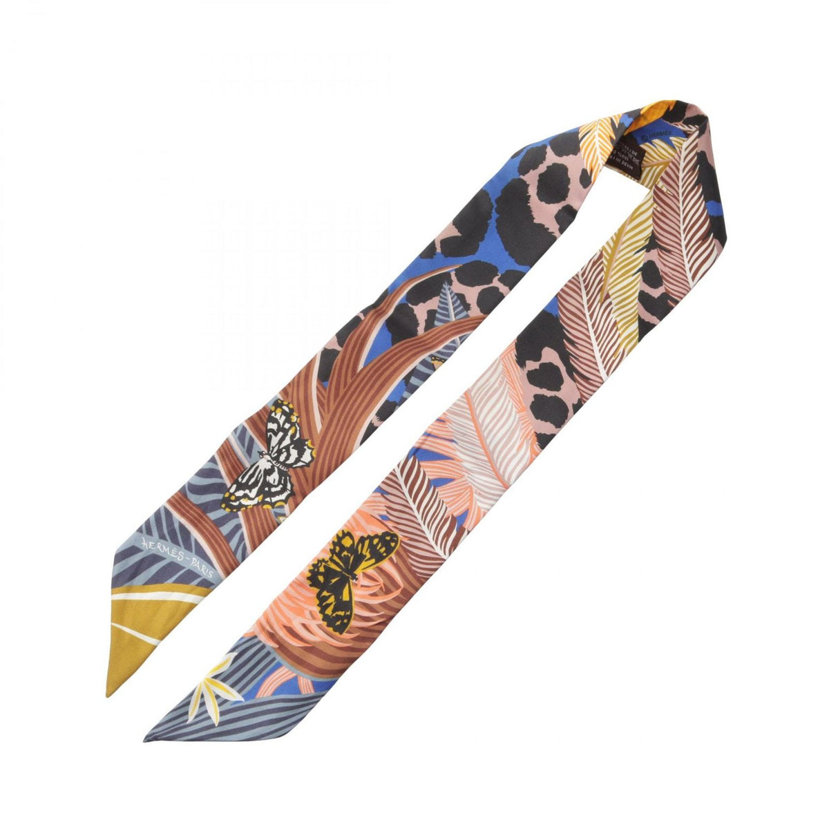 Hermes Scarf Twilly Jaguar Quetzal Ribbon Silk — view 2