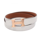 Hermes Belt Constance H Reversible Gold Blanc — view 5
