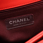 Chanel Shoulder Bag Quilted Red Leather Flap Chain — view 4