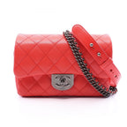 Chanel Shoulder Bag Quilted Red Leather Flap Chain