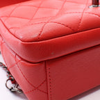 Chanel Shoulder Bag Quilted Red Leather Flap Chain — view 7