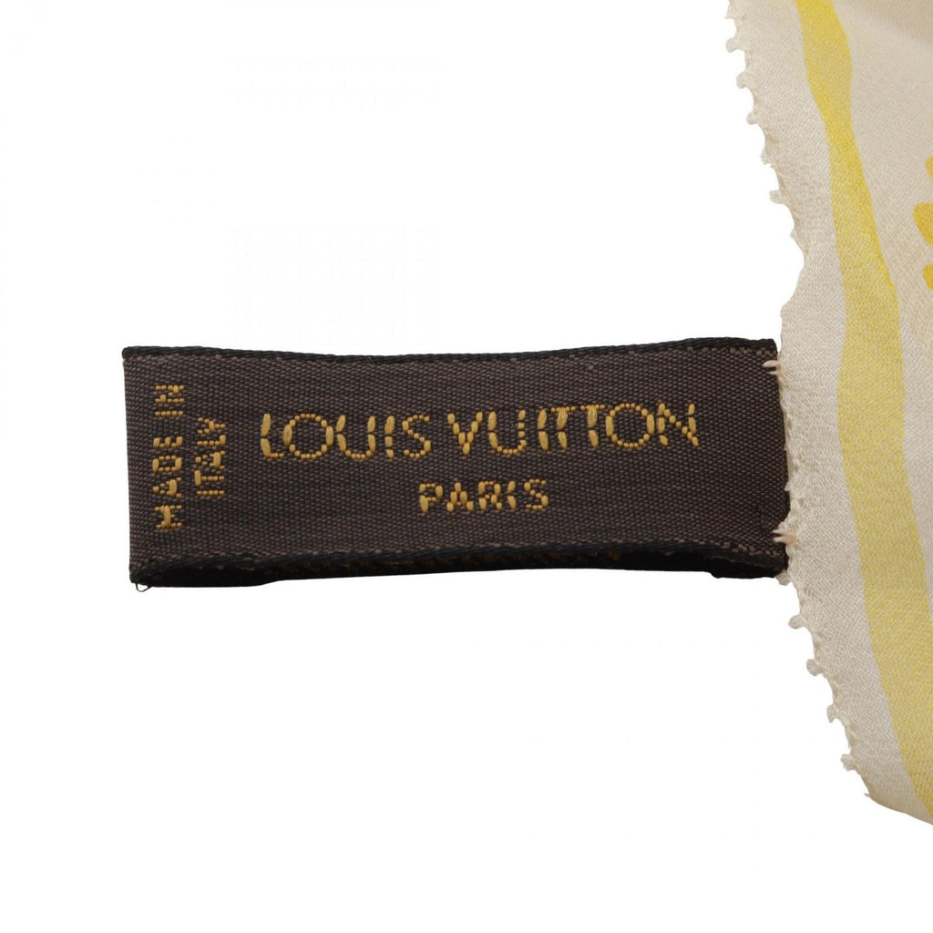 Louis Vuitton Scarf Flower Yellow Pattern Silk Long — view 4