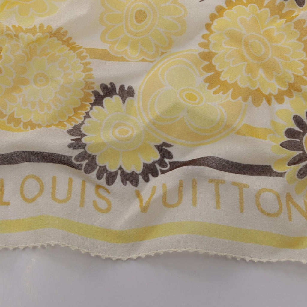Louis Vuitton Scarf Flower Yellow Pattern Silk Long — view 6