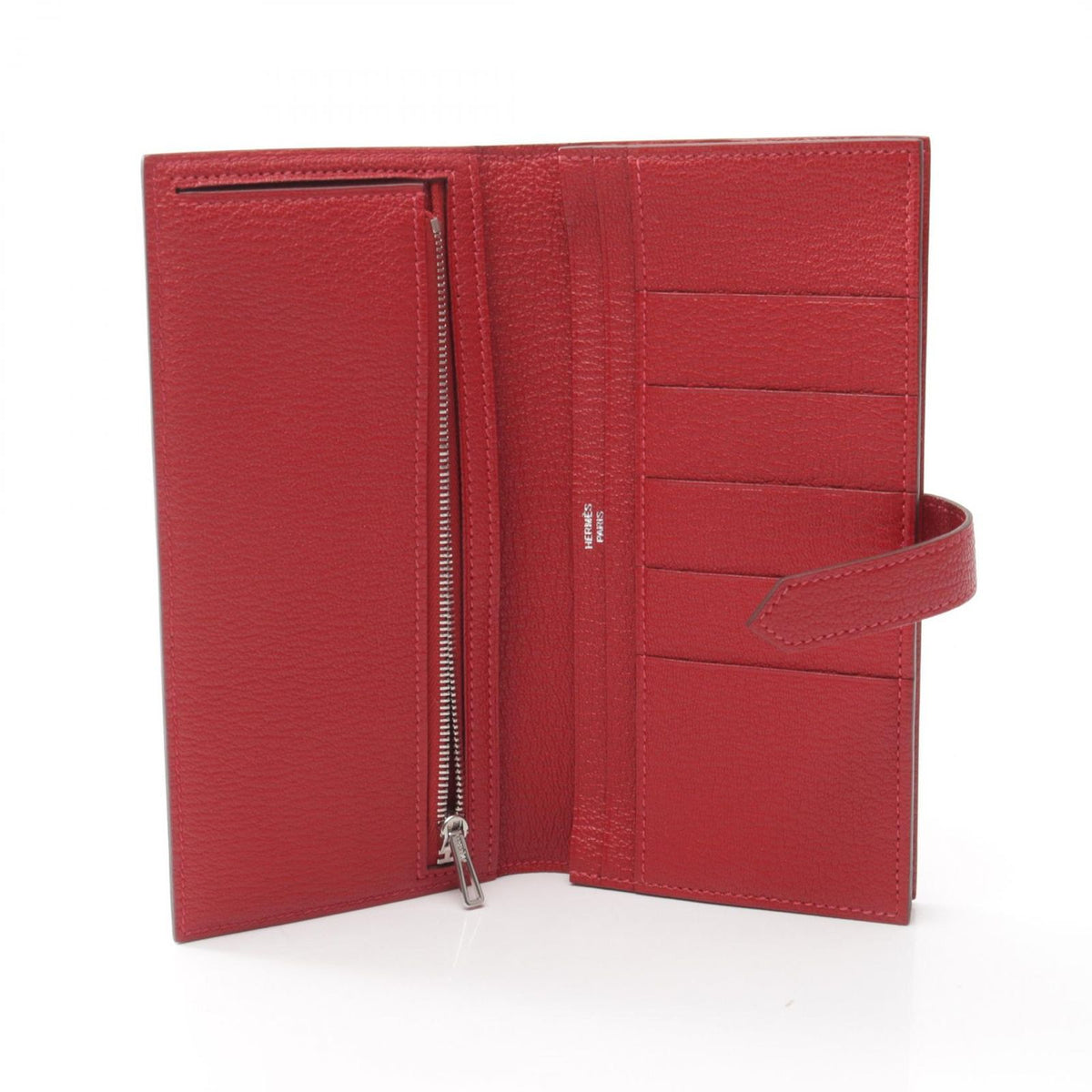 Hermes Bifold Wallet Bearn Soufflet Rouge Casaque — view 3