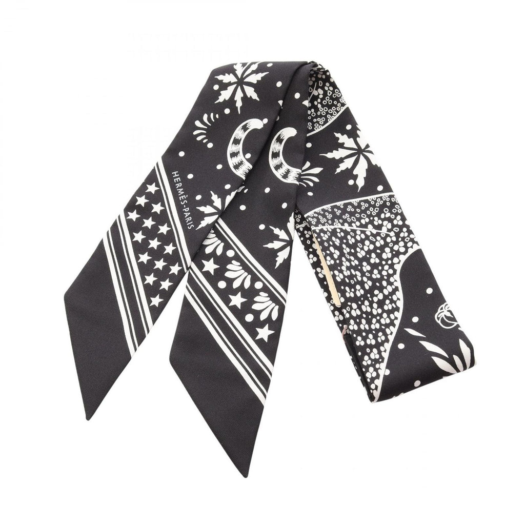Hermes Scarf Twilly les Leopards Bandana Silk