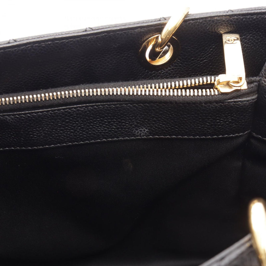 Chanel Tote Bag Quilted Grand Shopping Black Caviar Leather GST Chain — view 8