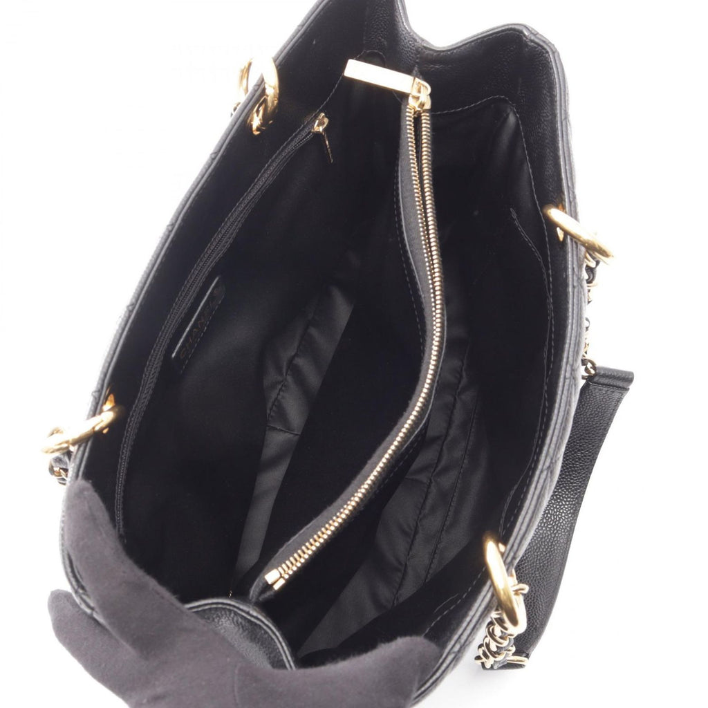 Chanel Tote Bag Quilted Grand Shopping Black Caviar Leather GST Chain — view 3
