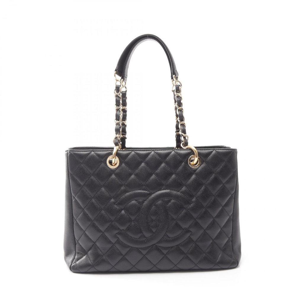 Chanel Tote Bag Quilted Grand Shopping Black Caviar Leather GST Chain