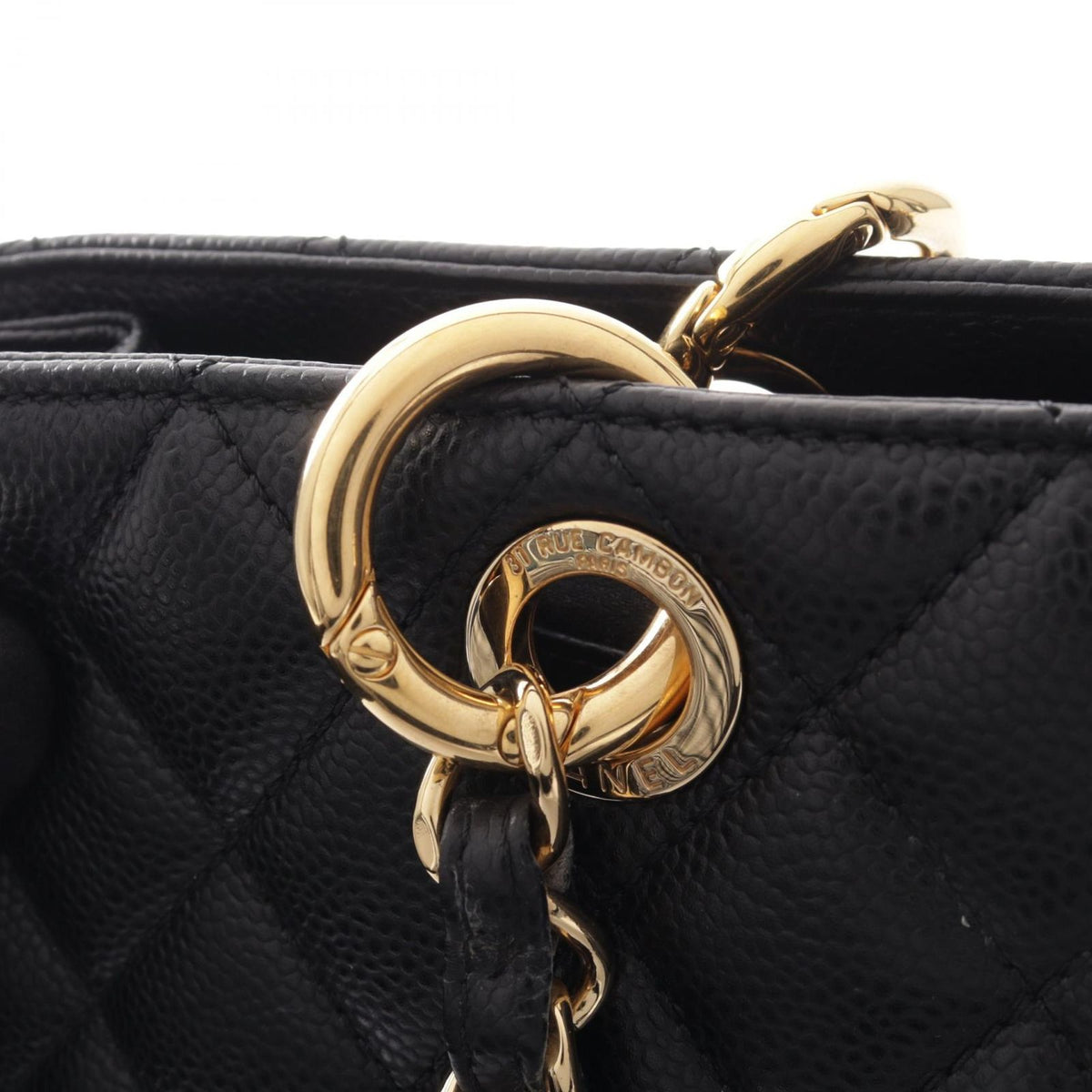 Chanel Tote Bag Quilted Grand Shopping Black Caviar Leather GST Chain — view 6