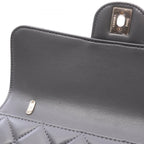 Chanel Shoulder Bag Quilted Flap 2-Way Gray Lambskin Chain — view 6