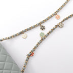 Chanel Shoulder Bag Mini Quilted Blue Gray Lambskin Chain — view 7